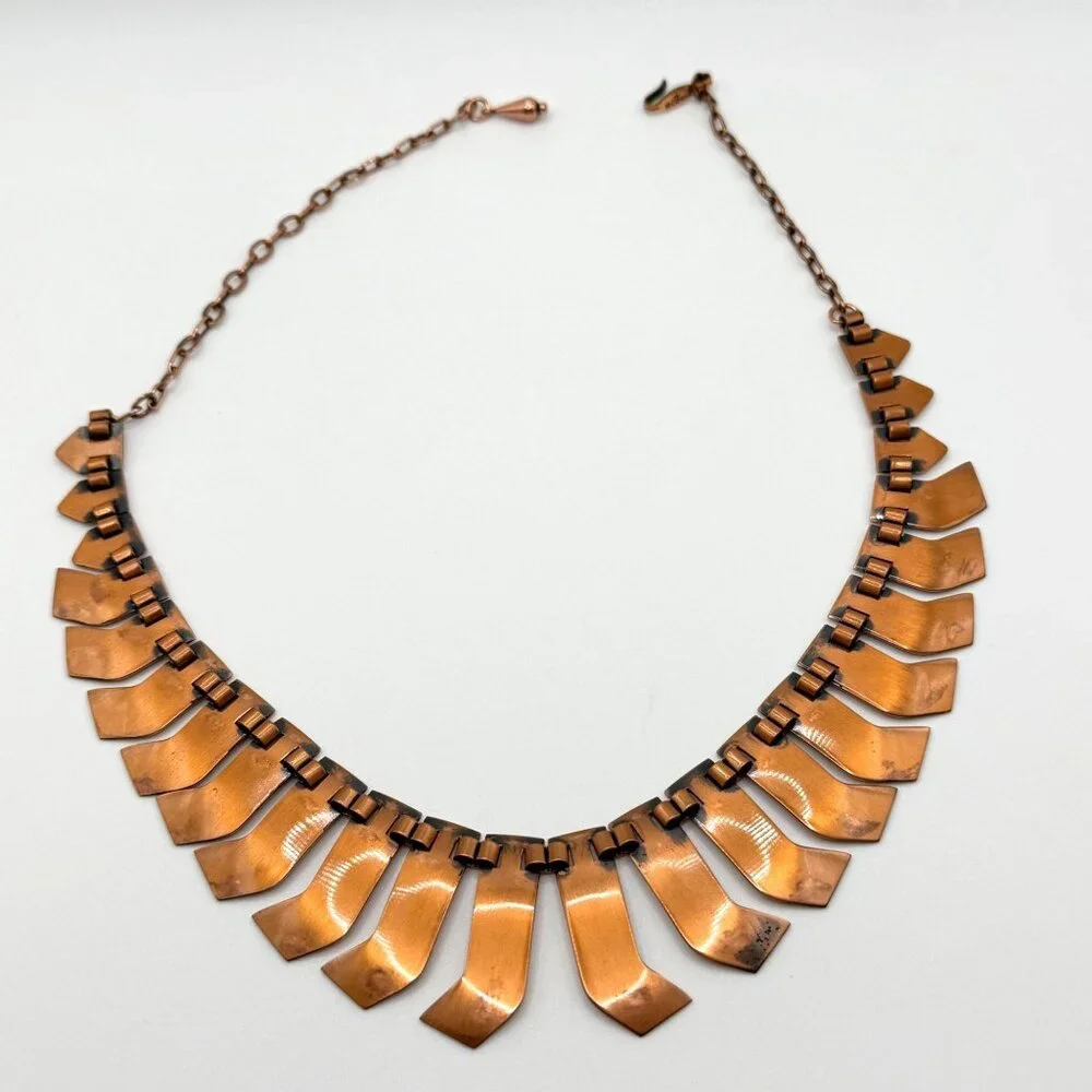 Vintage Renoir Metalisse Copper Link Necklace Collar 1950s